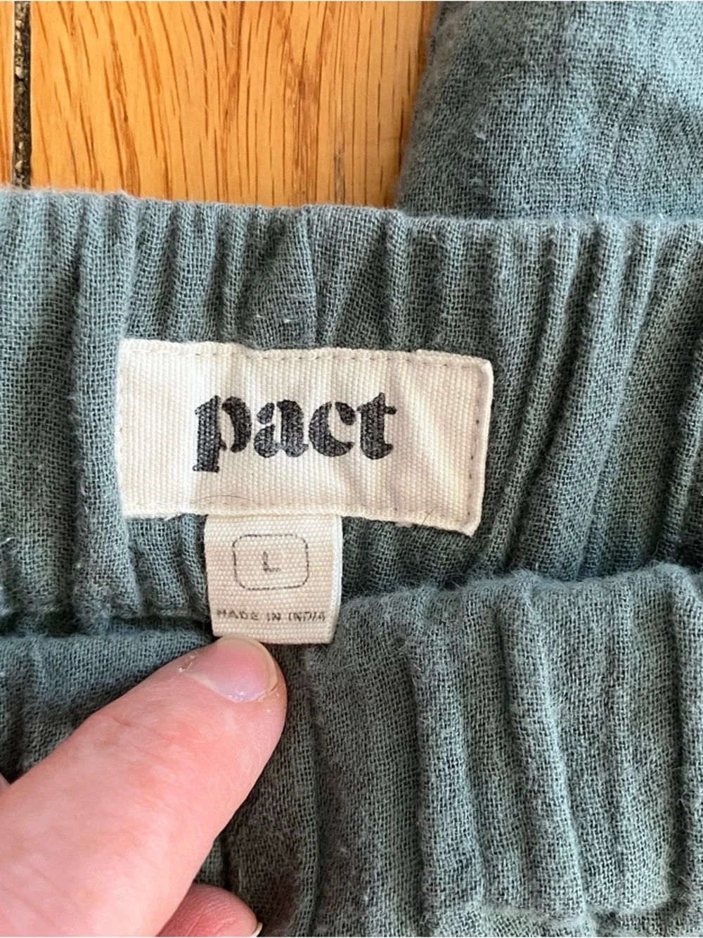 Pact Coastal Double Gauze Wide Leg Pants L - Picture 4 of 6